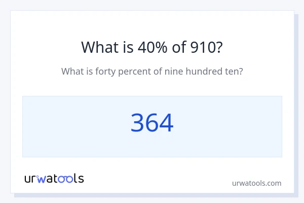 910 এর 40% কত?