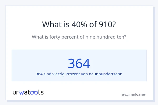 Was ist 40% von 910?
