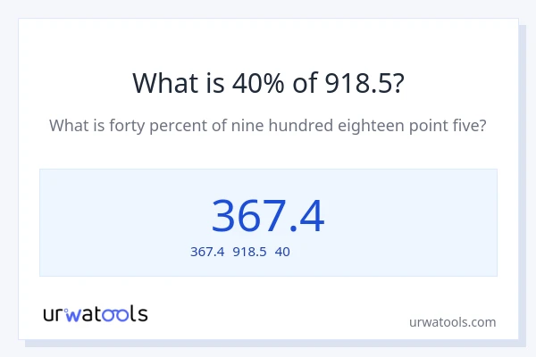 918.5の40%は何ですか?