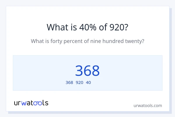 920の40%は何ですか?