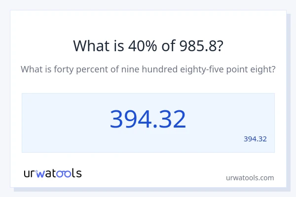 מה זה 40% מתוך 985.8?