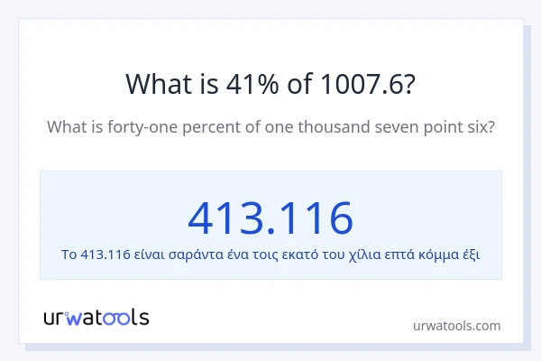 Ποιο είναι το 41% του 1007.6;