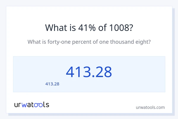41% ของ 1008 คือเท่าไร?