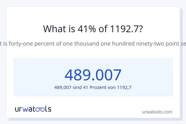 Was ist 41% von 1192.7?