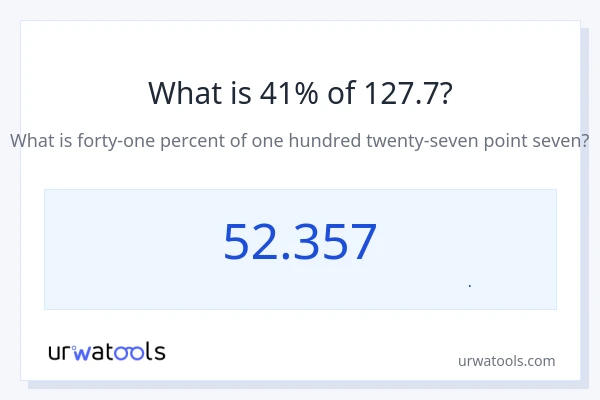 41% از 127.7 چقدر است؟