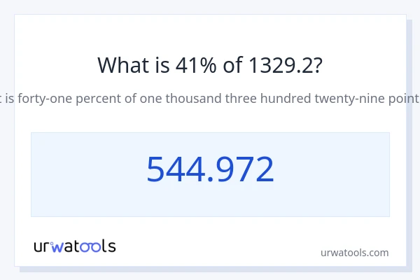1329.2 യുടെ 41% എന്താണ്?