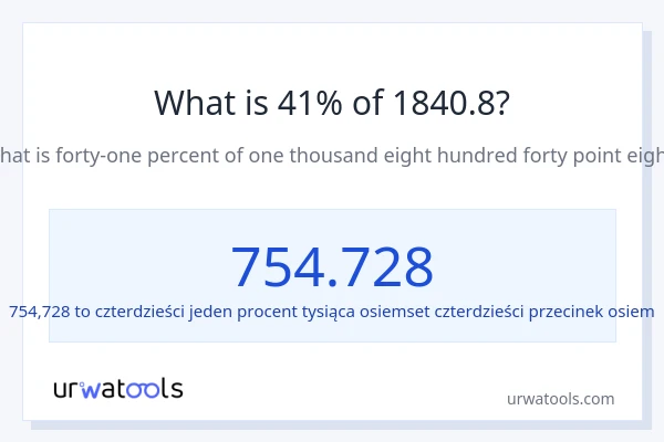 Ile wynosi 41% z 1840.8?
