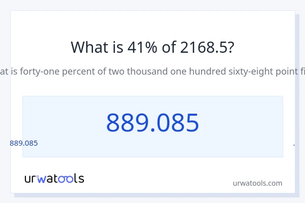 2168.5 లో 41% ఎంత?