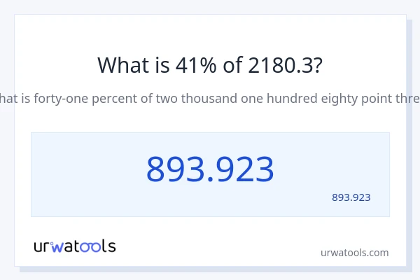 מה זה 41% מתוך 2180.3?