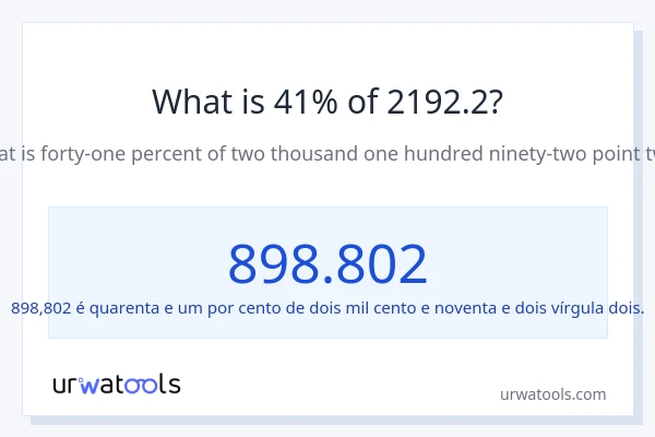 Qual é o valor de 41% de 2192.2?