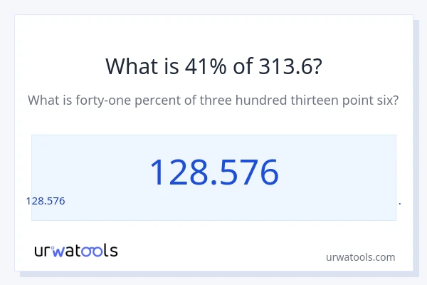 313.6 ರಲ್ಲಿ 41% ಎಂದರೇನು?