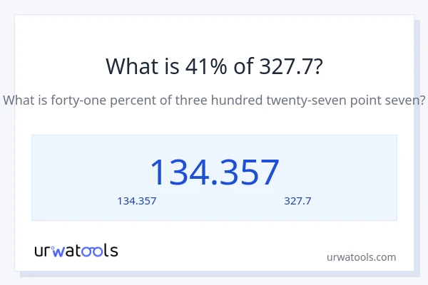 41% ของ 327.7 คือเท่าไร?