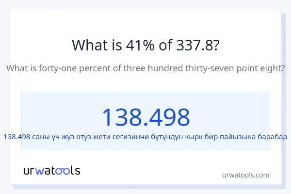 337.8 нын 41% канча?