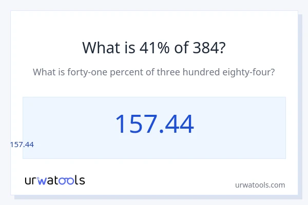 384 യുടെ 41% എന്താണ്?