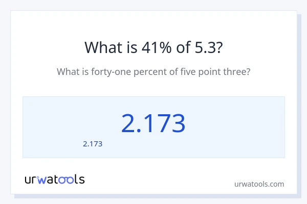 41% ของ 5.3 คือเท่าไร?