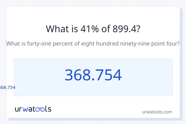 899.4 లో 41% ఎంత?