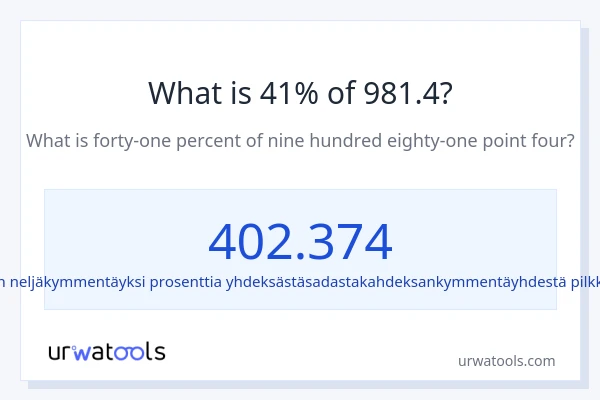 Mikä on 41 % 981.4:sta?