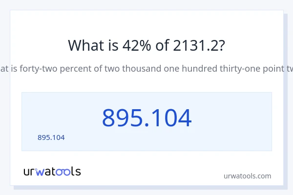 42% ของ 2131.2 คือเท่าไร?