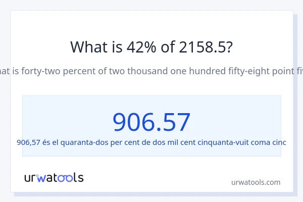 Quin és l'42% de 2158.5?