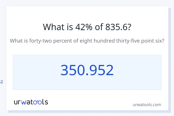 835.6 യുടെ 42% എന്താണ്?