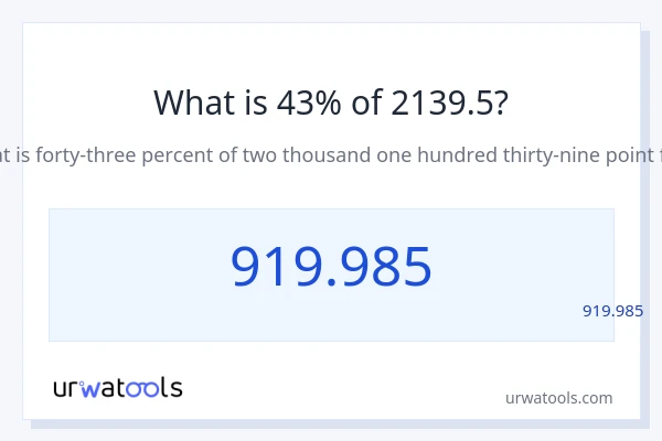 מה זה 43% מתוך 2139.5?