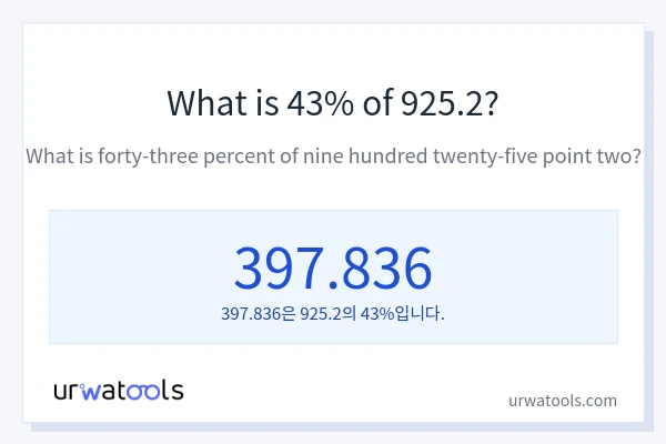 925.2의 43%는 얼마입니까?