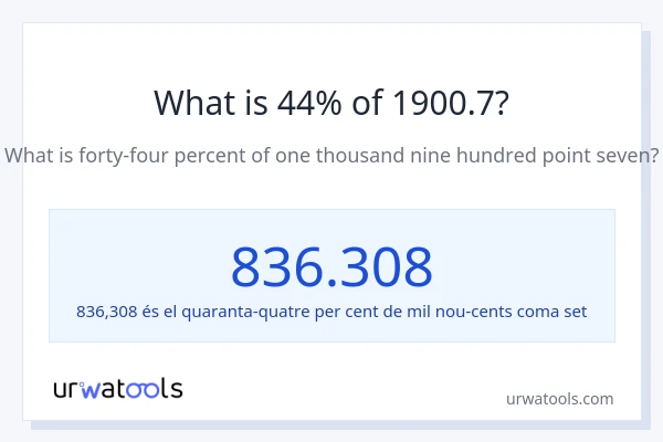 Quin és l'44% de 1900.7?