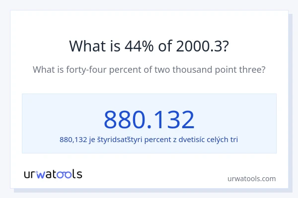 Čo je 44 % z 2000.3?