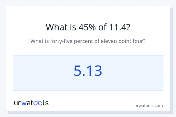 45% از 11.4 چقدر است؟