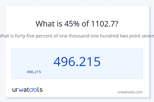 45% ของ 1102.7 คือเท่าไร?