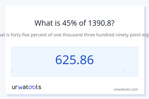 45% از 1390.8 چقدر است؟