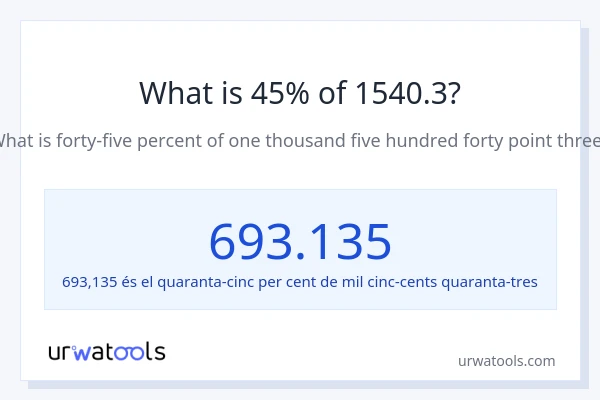 Quin és l'45% de 1540.3?