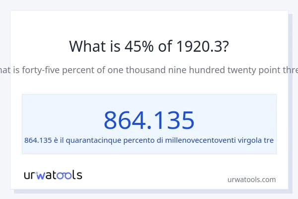Qual è il 45% di 1920.3?