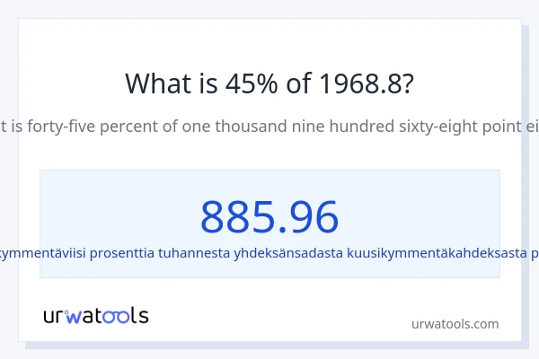Mikä on 45 % 1968.8:sta?
