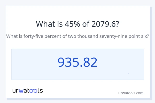 45% از 2079.6 چقدر است؟