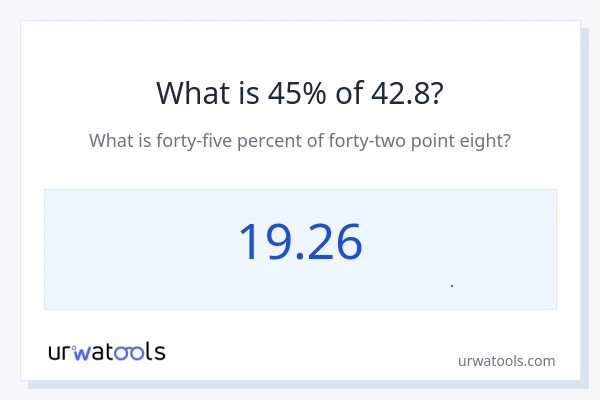 45% از 42.8 چقدر است؟
