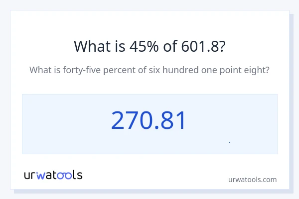 45% از 601.8 چقدر است؟