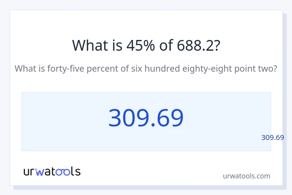 מה זה 45% מתוך 688.2?