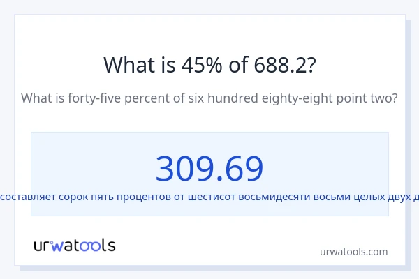 Что составляет 45% от 688.2?