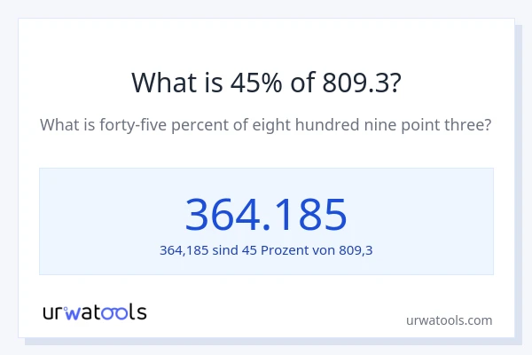 Was ist 45% von 809.3?