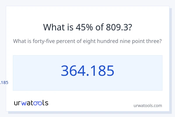 809.3 യുടെ 45% എന്താണ്?