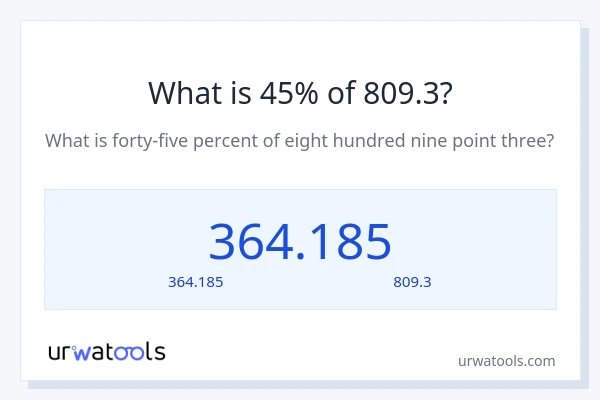 45% ของ 809.3 คือเท่าไร?