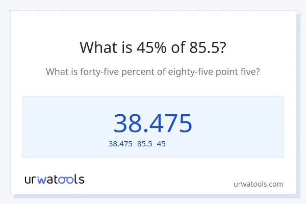 85.5の45%は何ですか?