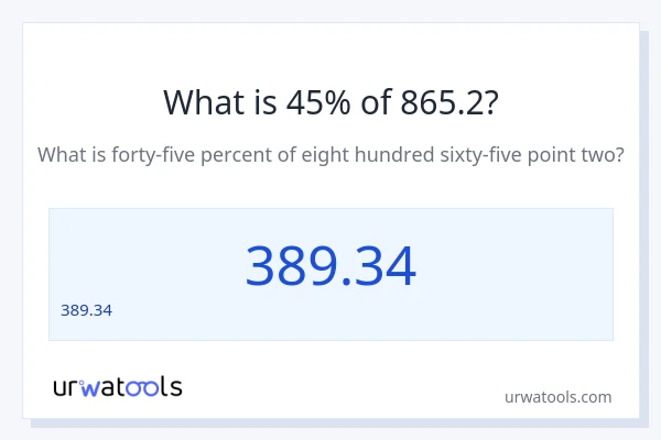 865.2 లో 45% ఎంత?