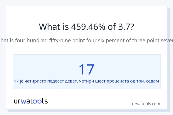Колико је 459.46% од 3.7?
