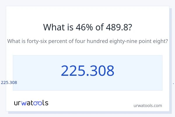 489.8 లో 46% ఎంత?