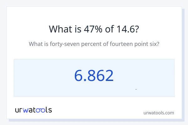 47% از 14.6 چقدر است؟