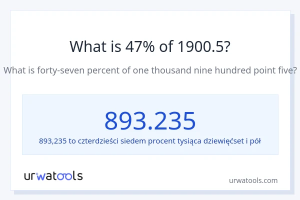 Ile wynosi 47% z 1900.5?