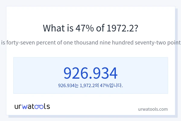 1972.2의 47%는 얼마입니까?