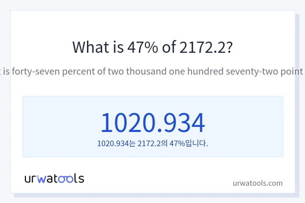 2172.2의 47%는 얼마입니까?